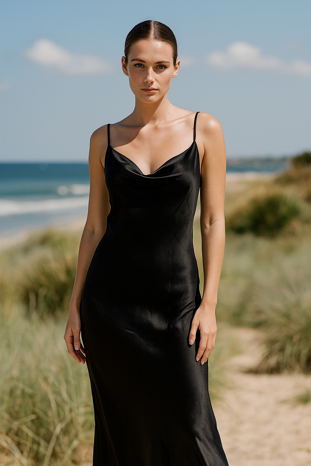 Eléna™ Satin Lace Up Backless Maxi Dress - VC Edit - Image 2