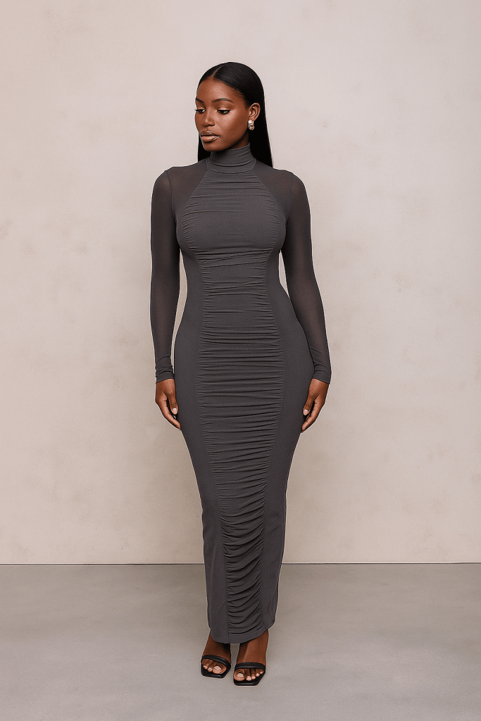 Lyra™ Double Layer Mesh Maxi Dress