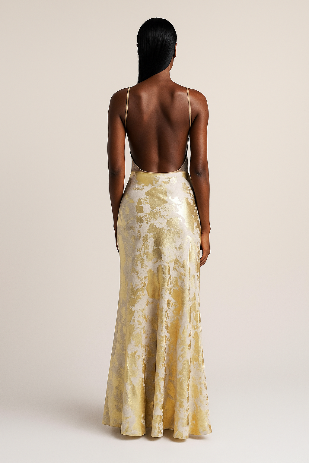 Célina™ Elegant Gold Detail Maxi Dress - Image 3