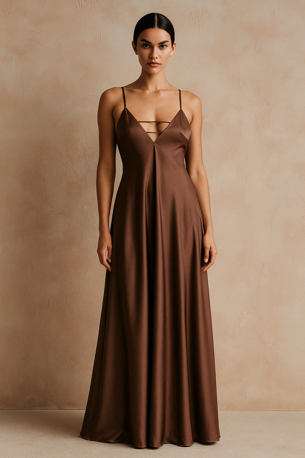 Aurelia™ Wrapped Satin Backless Maxi Dress - Image 4
