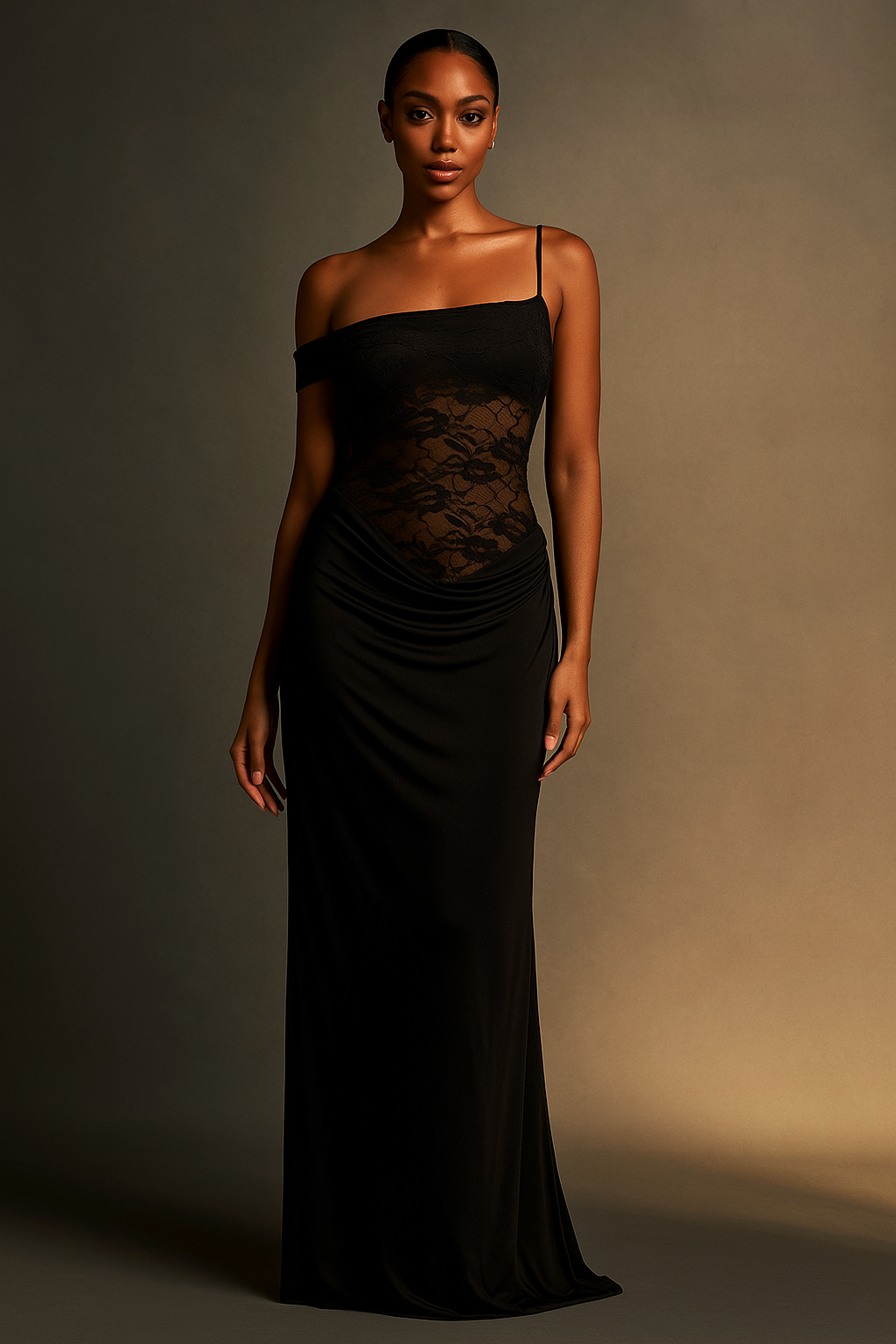 Celestia™ One-Shoulder Lace Maxi Dress - Image 2
