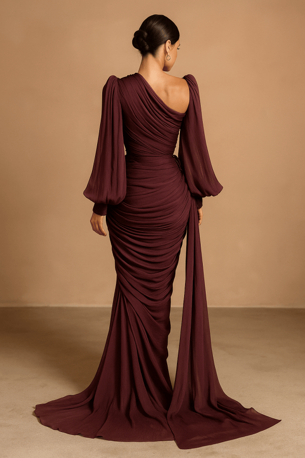 Elowen™ Pleated Long Sleeve Maxi Dress - Image 4