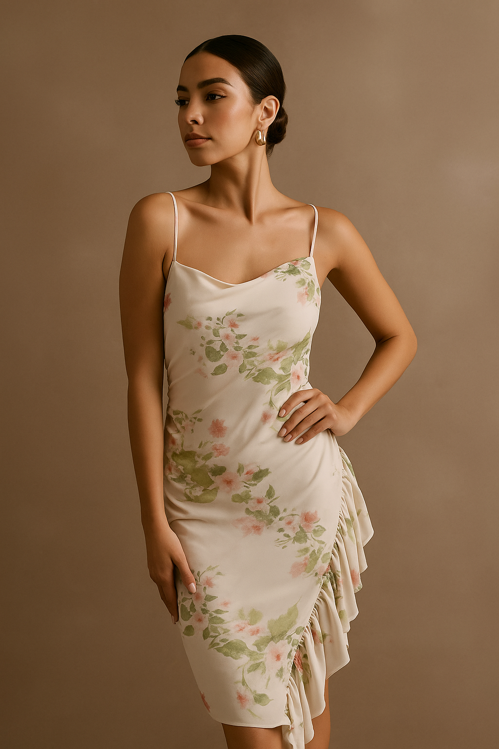 Rosalía™ Floral Satin Midi Dress - Image 2