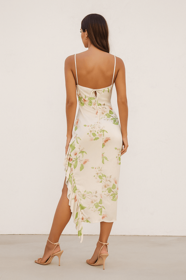Rosalía™ Floral Satin Midi Dress - Image 3