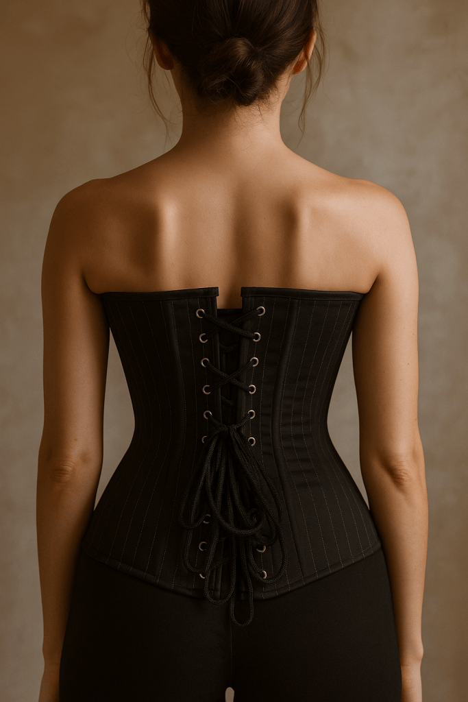 Marcelline™ Striped Overbust Corset Top – Zipper Closure Bustier