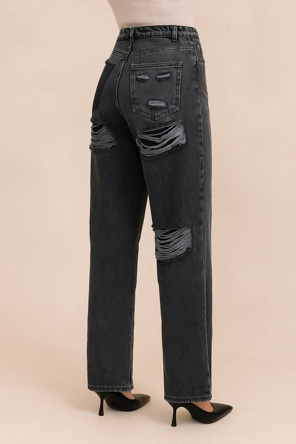 Isadora™ Vintage Pocket Ripped Denim Jeans - Image 2