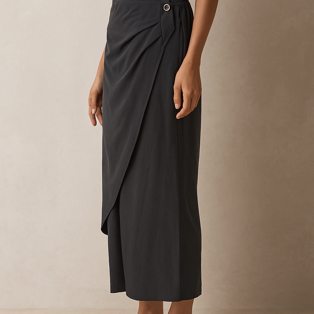 Celestia™ Loose Fit Spliced Trousers with Skirt Overlay - Image 2