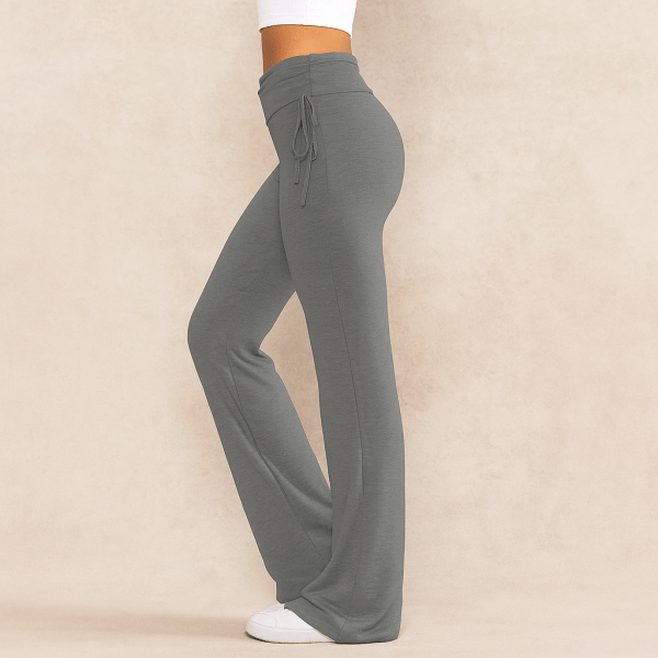 Celina™ Ruched Side Drawstring Flare Trousers - Image 2