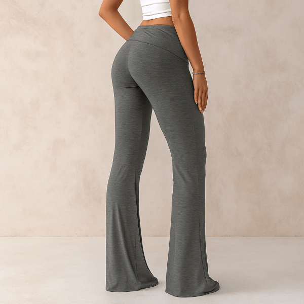 Celina™ Ruched Side Drawstring Flare Trousers - Image 3