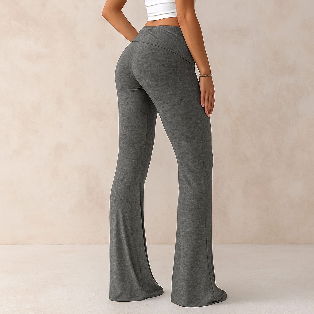 Celina™ Ruched Side Drawstring Flare Trousers - Image 3