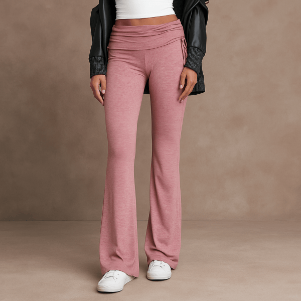 Celina™ Ruched Side Drawstring Flare Trousers - Image 6