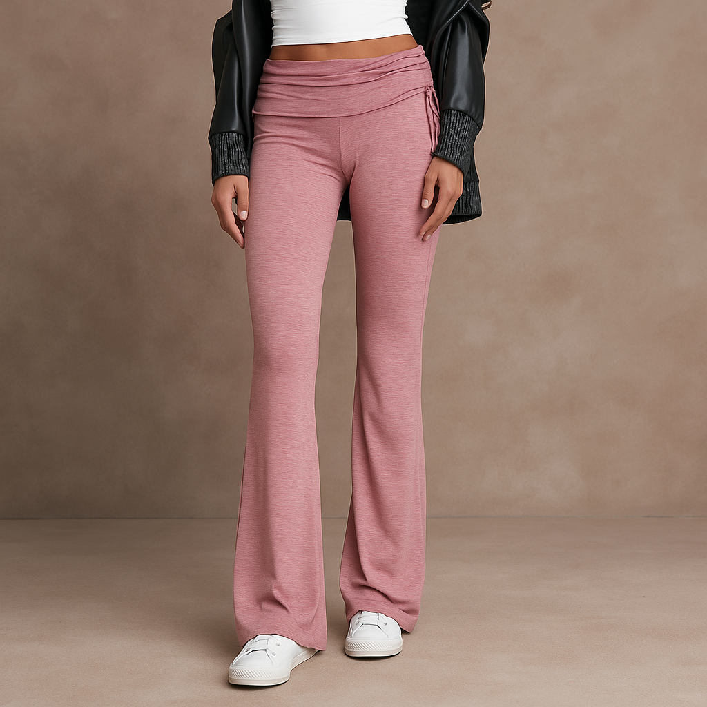 Celina™ Ruched Side Drawstring Flare Trousers - Image 6