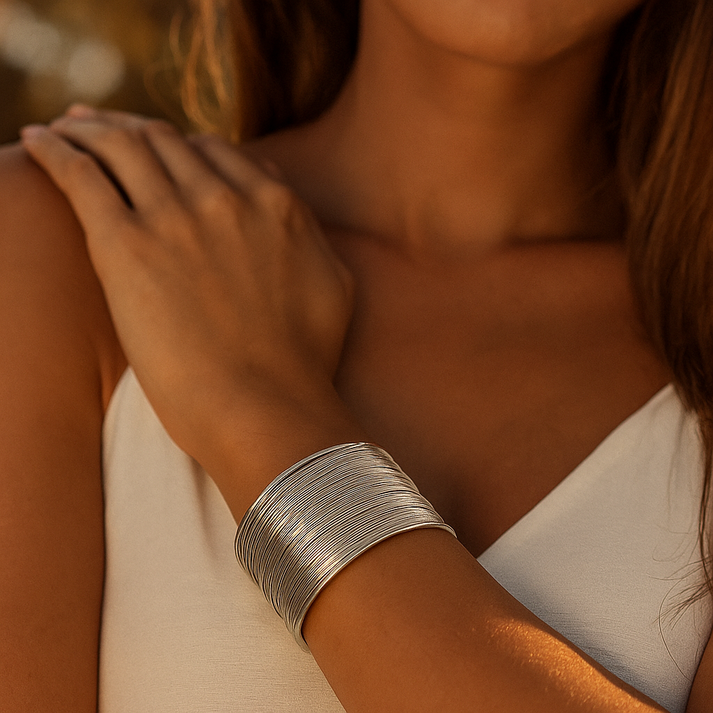 Aurelia™ Adjustable Gold Wire Cuff Bangle Bracelet