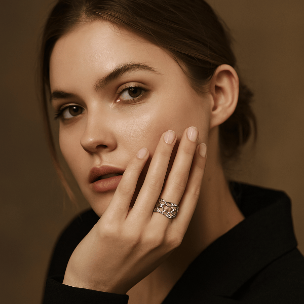 Celina™ Adjustable Gold Chain Link Ring - Image 1