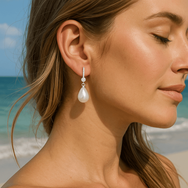 Serenya™ Water Pearl Drop Earrings - VC Edit - Image 2