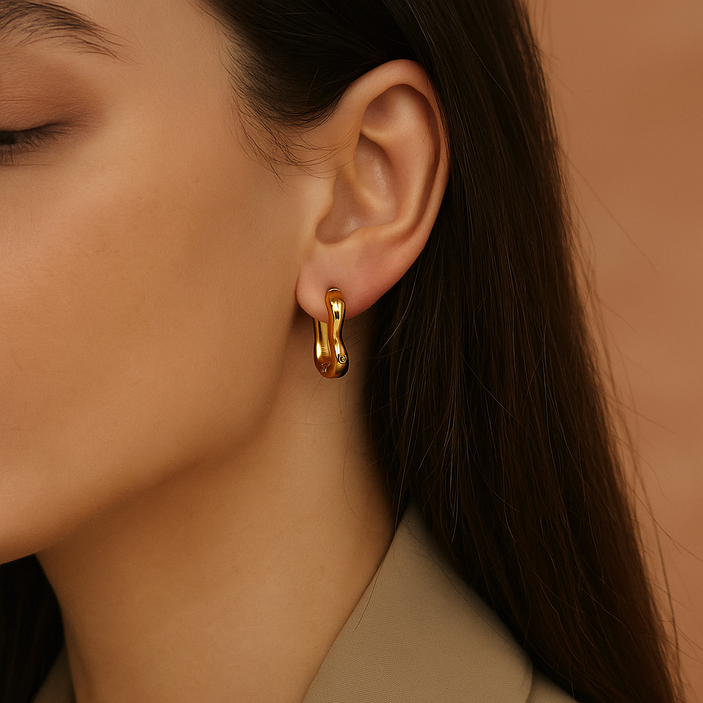 Celestia™ Gold Hoop Earrings - Image 3