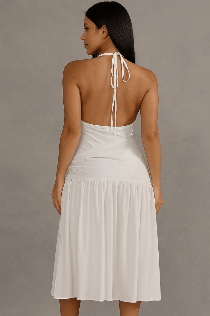 Celestia™ Halter Wrap Skirt Midi Dress