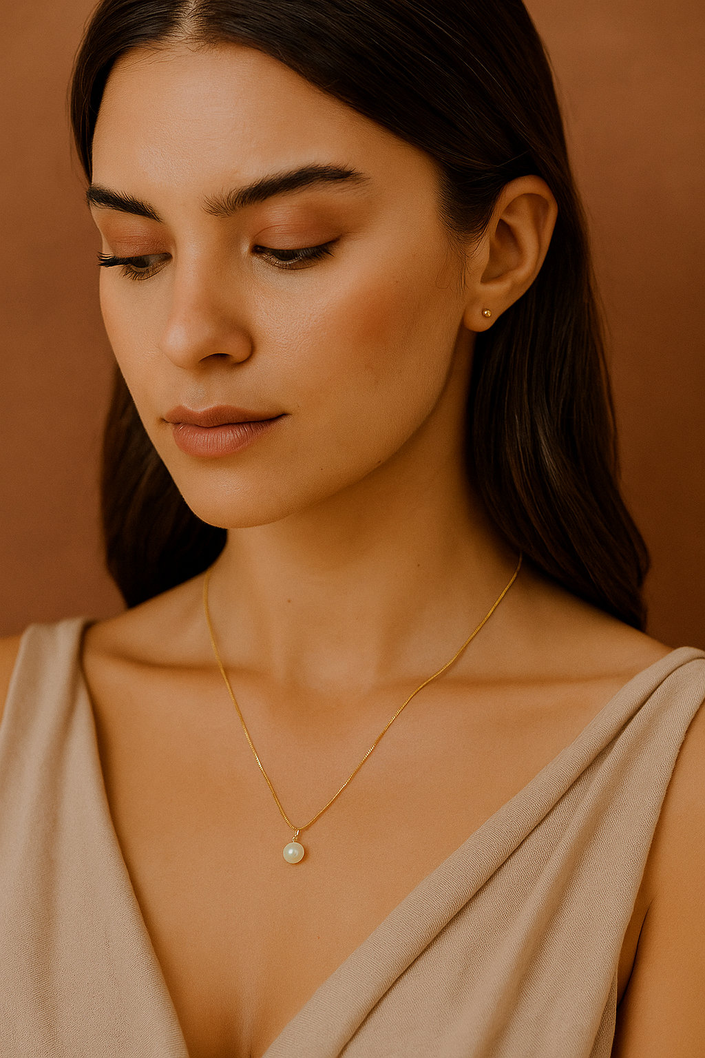 Elara™ Pearl Pendant Gold Necklace - Image 2