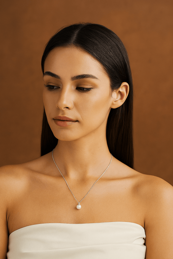 Elara™ Pearl Pendant Gold Necklace - Image 4