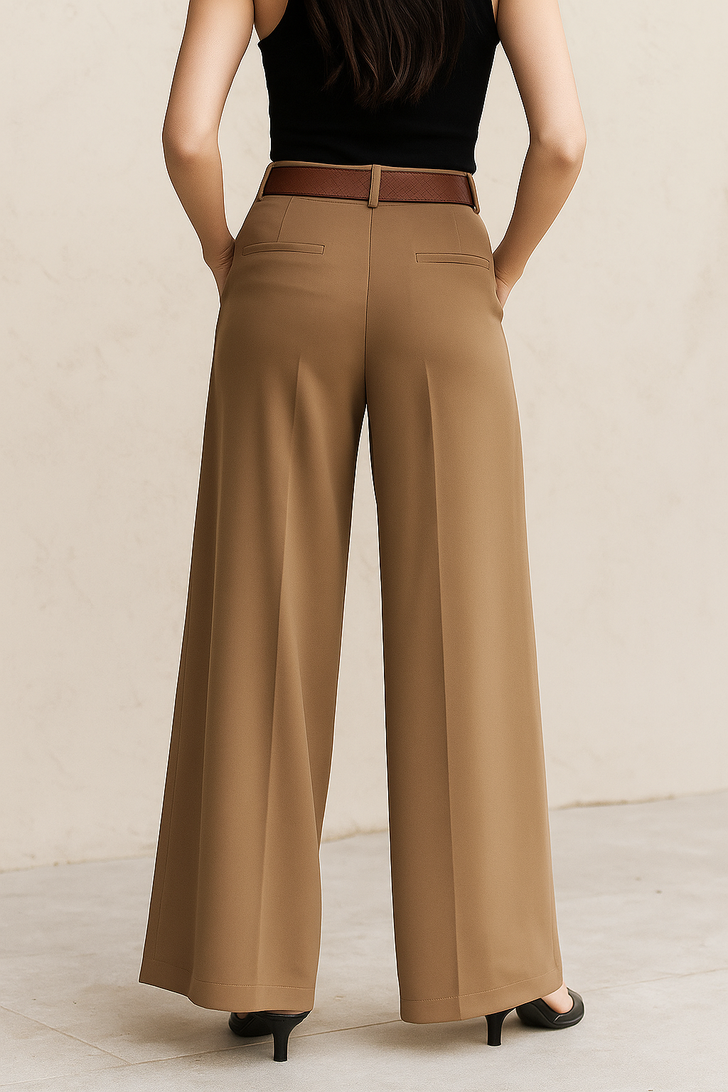 Celestia™ Soft Satin Belted Long Trousers - Image 3