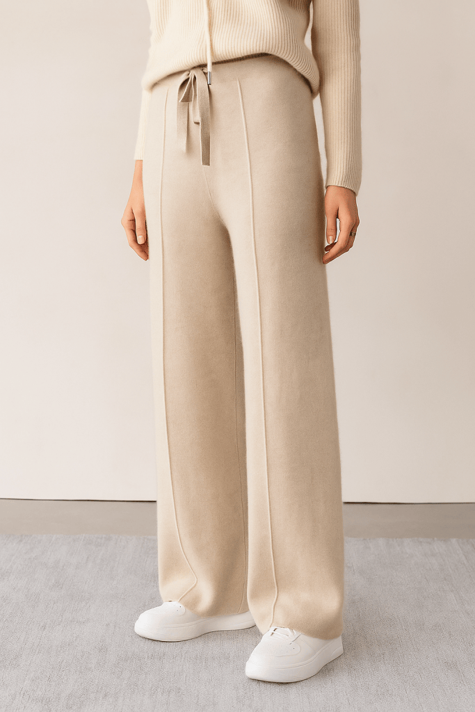 Luana™ Wool Knitted Wide-Leg Trousers