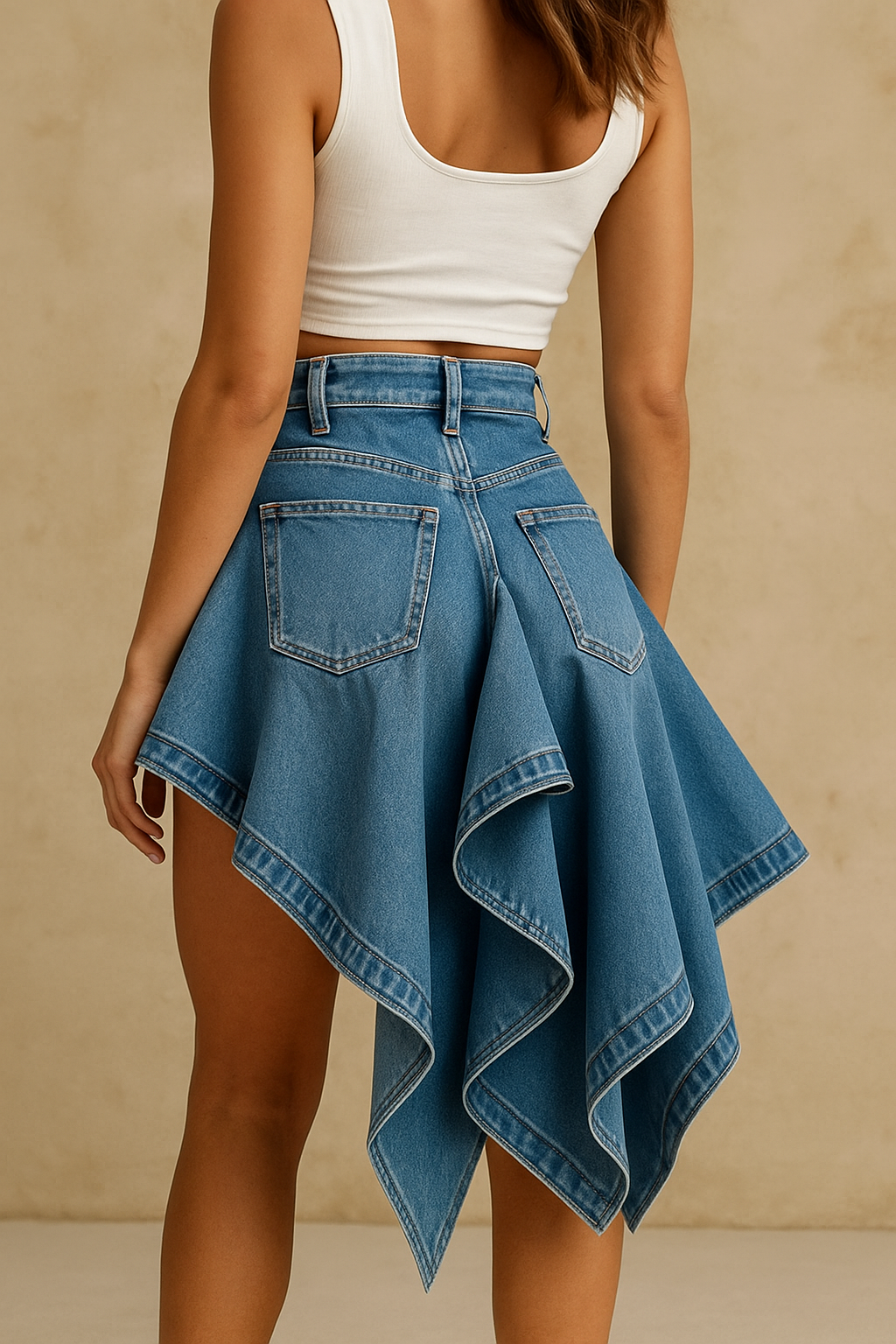 Celina™ Irregular Denim Skirt - Image 3