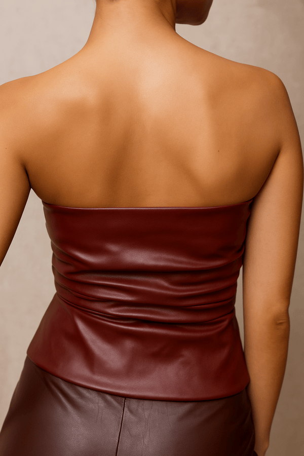 Celestia™ Leather Bustier Crop Top - Image 3
