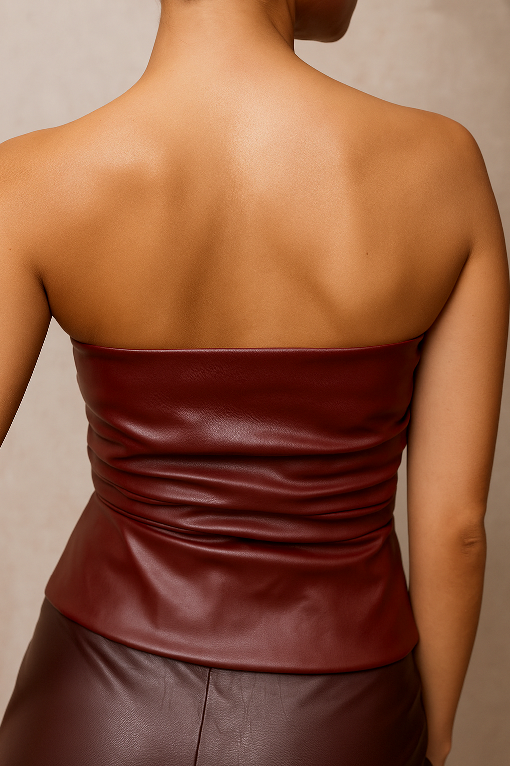 Celestia™ Leather Bustier Crop Top - Image 3