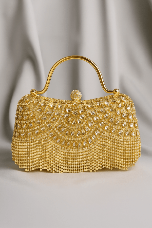 Serenya™ Diamond Tassel Metallic Handbag