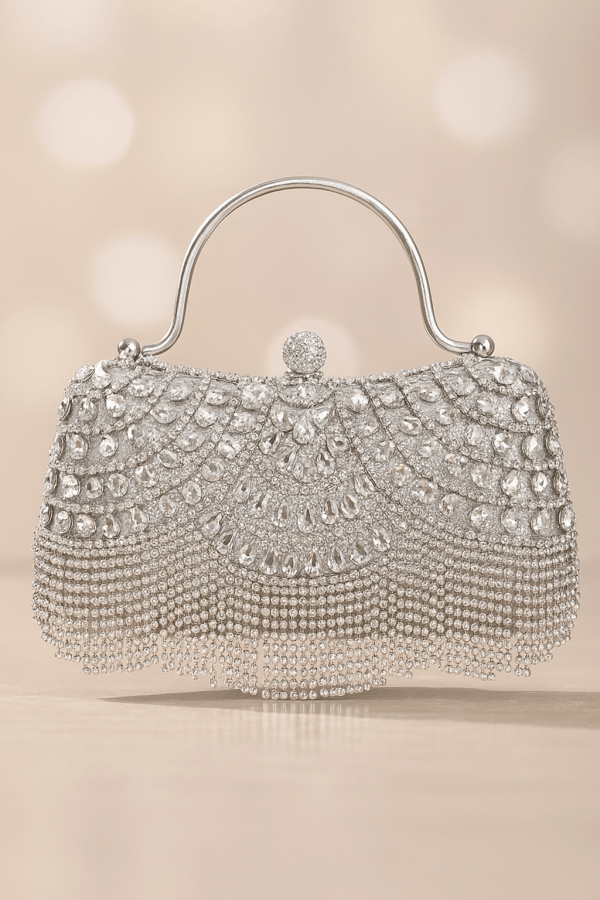 Serenya™ Diamond Tassel Metallic Handbag - Image 2