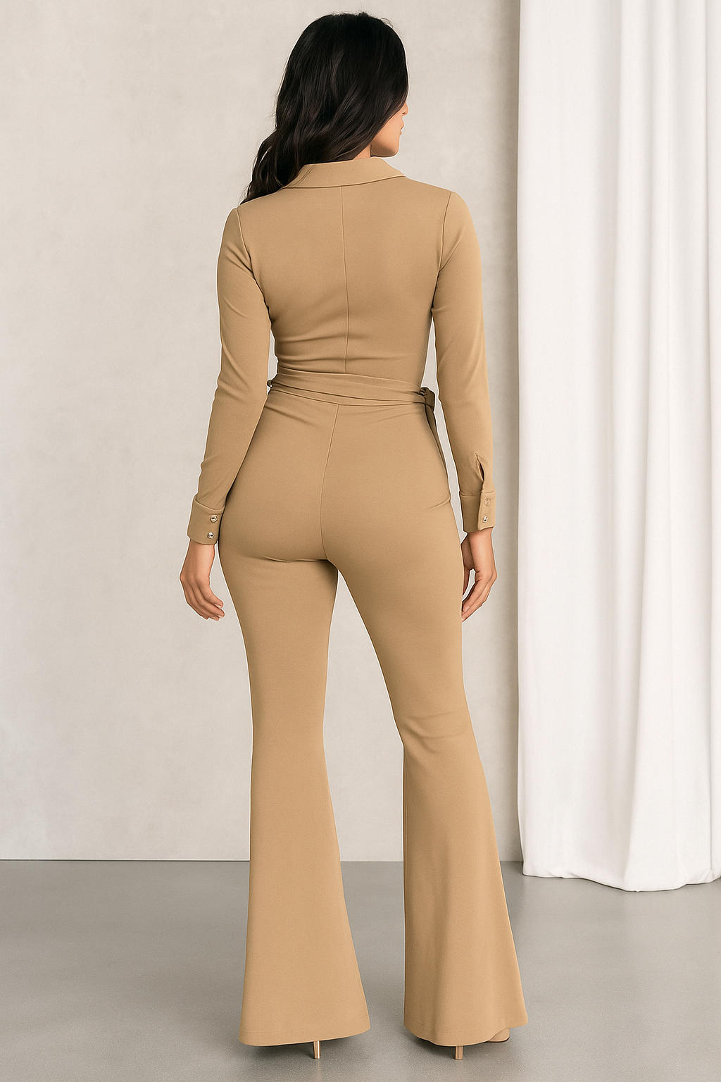 Celina™ Long Sleeve Belted Jumpsuit - Image 4