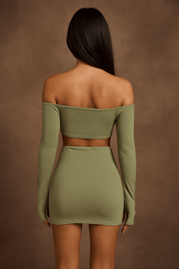 Isadora™ Ruched Crop Top & Skirt Set - Image 3