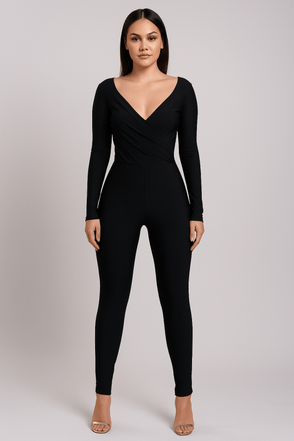 Celina™ Cross Slash Neck Jumpsuit - Image 4