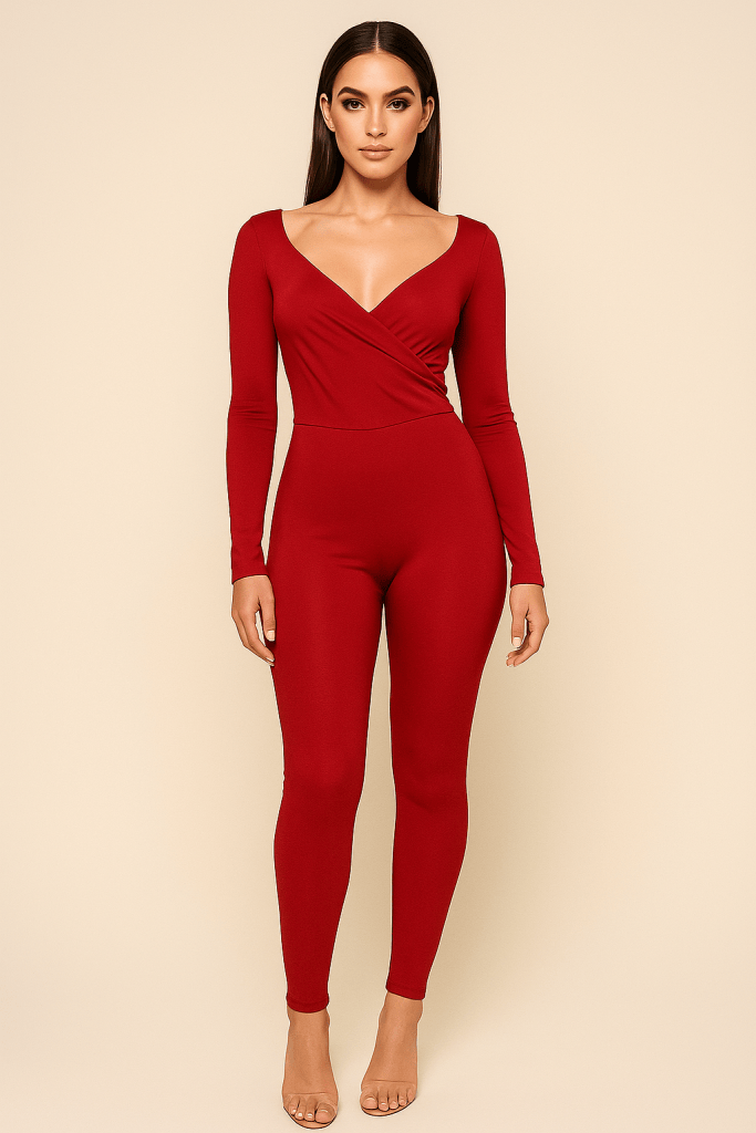 Celina™ Cross Slash Neck Jumpsuit