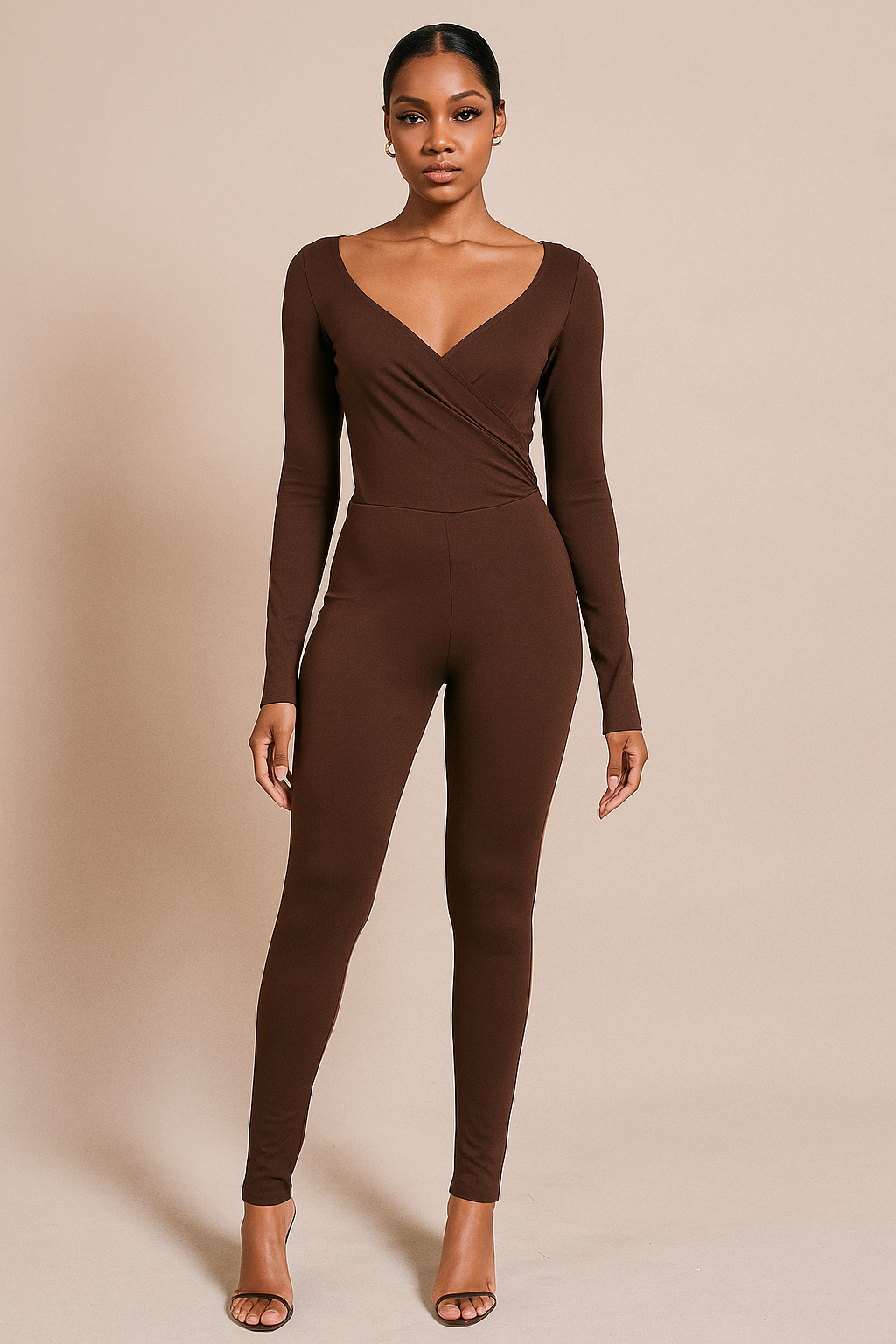 Celina™ Cross Slash Neck Jumpsuit - Image 1