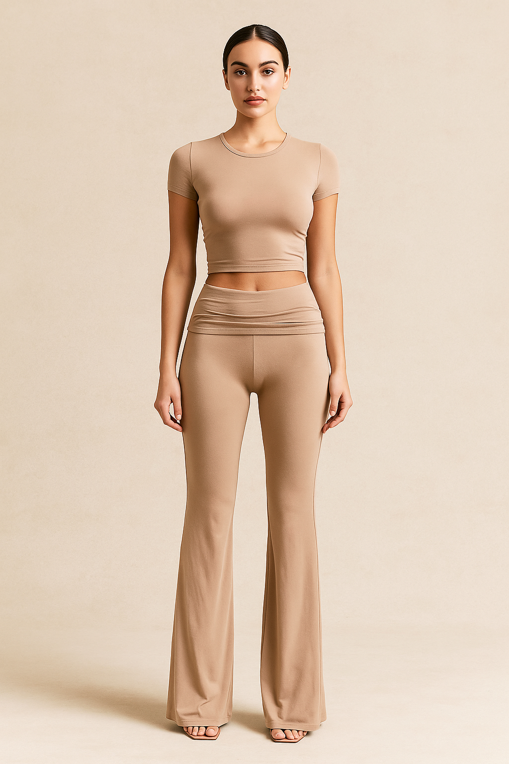 Celina™ Crop Top & Flared Trousers Set - Image 3