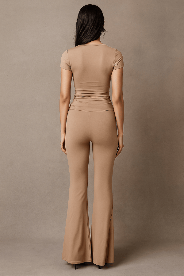 Celina™ Crop Top & Flared Trousers Set - Image 5