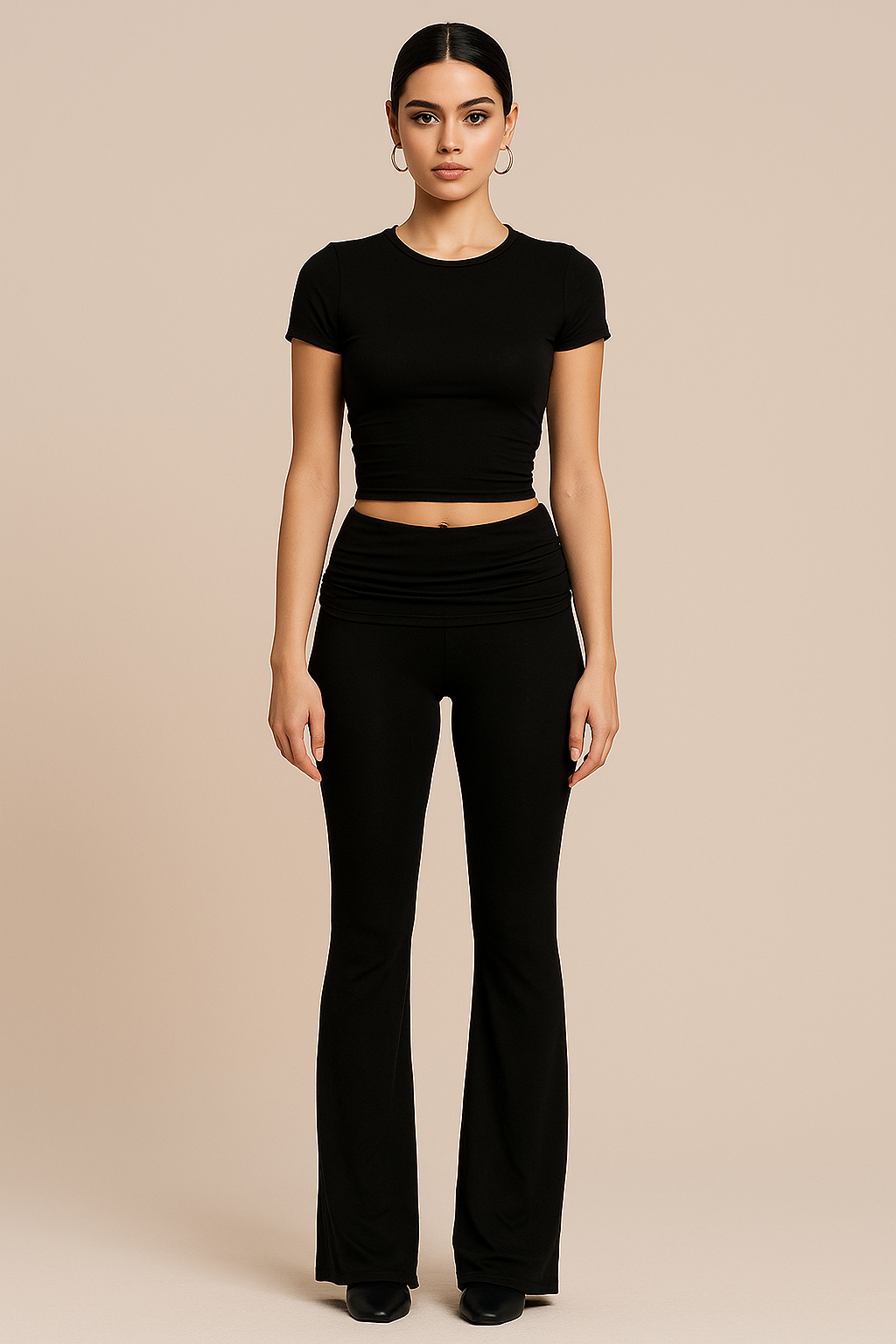 Celina™ Crop Top & Flared Trousers Set - Image 2