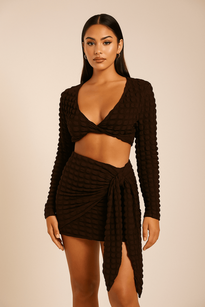 Celestia™ Crop Top & Wrap Mini Skirt Set