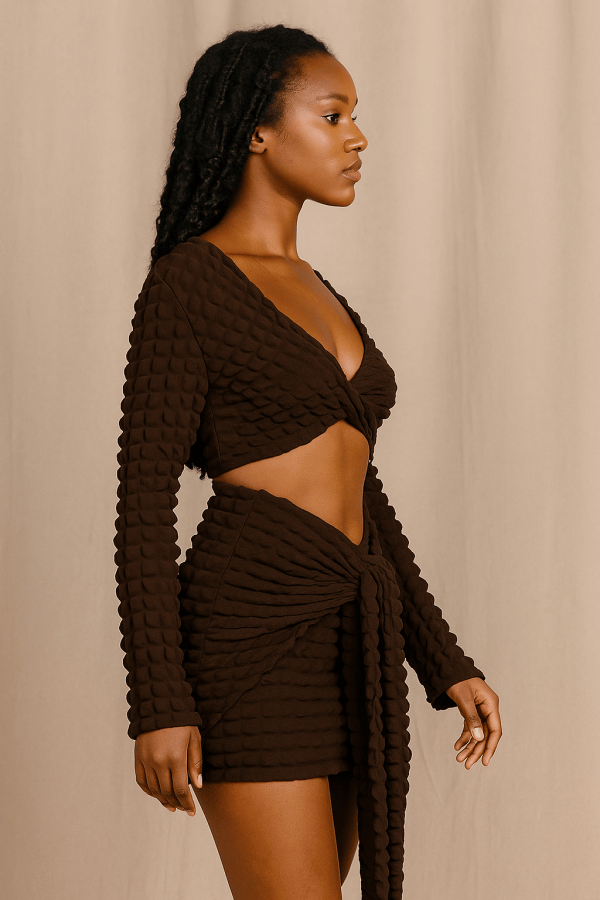 Celestia™ Crop Top & Wrap Mini Skirt Set - Image 2