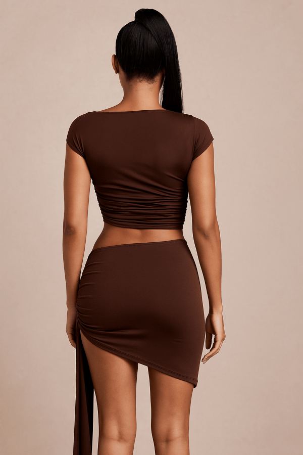 Valencia™ Hanging Sleeve Crop Top & Skirt Set - Image 4
