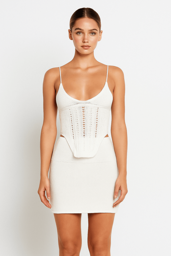 Amara™ Knitted Spaghetti Strap Top & Skirt Set - Image 2