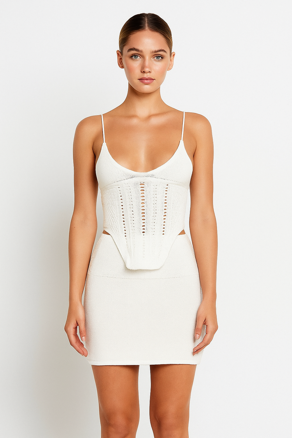 Amara™ Knitted Spaghetti Strap Top & Skirt Set - Image 2