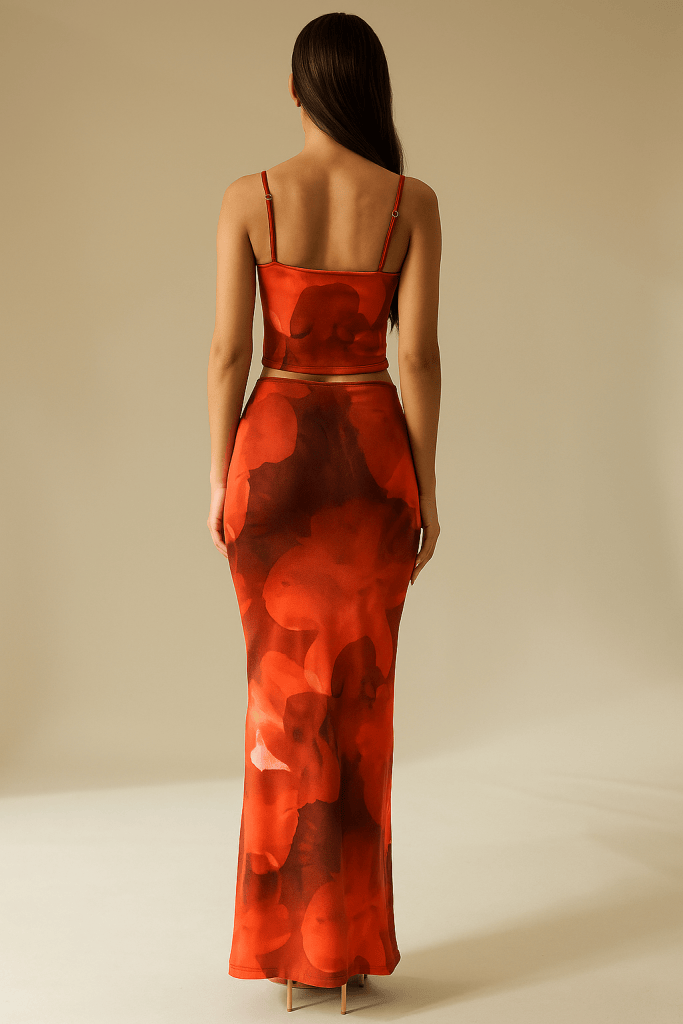 Novara™ Panelled Print Top & Skirt Set