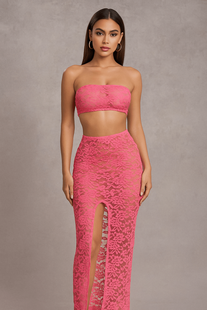 Valencia™ Lace Embroidered Top & Skirt Set