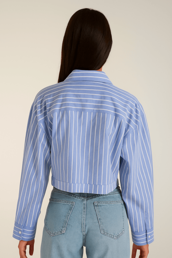 Celestia™ Loose Striped Cropped Blouse