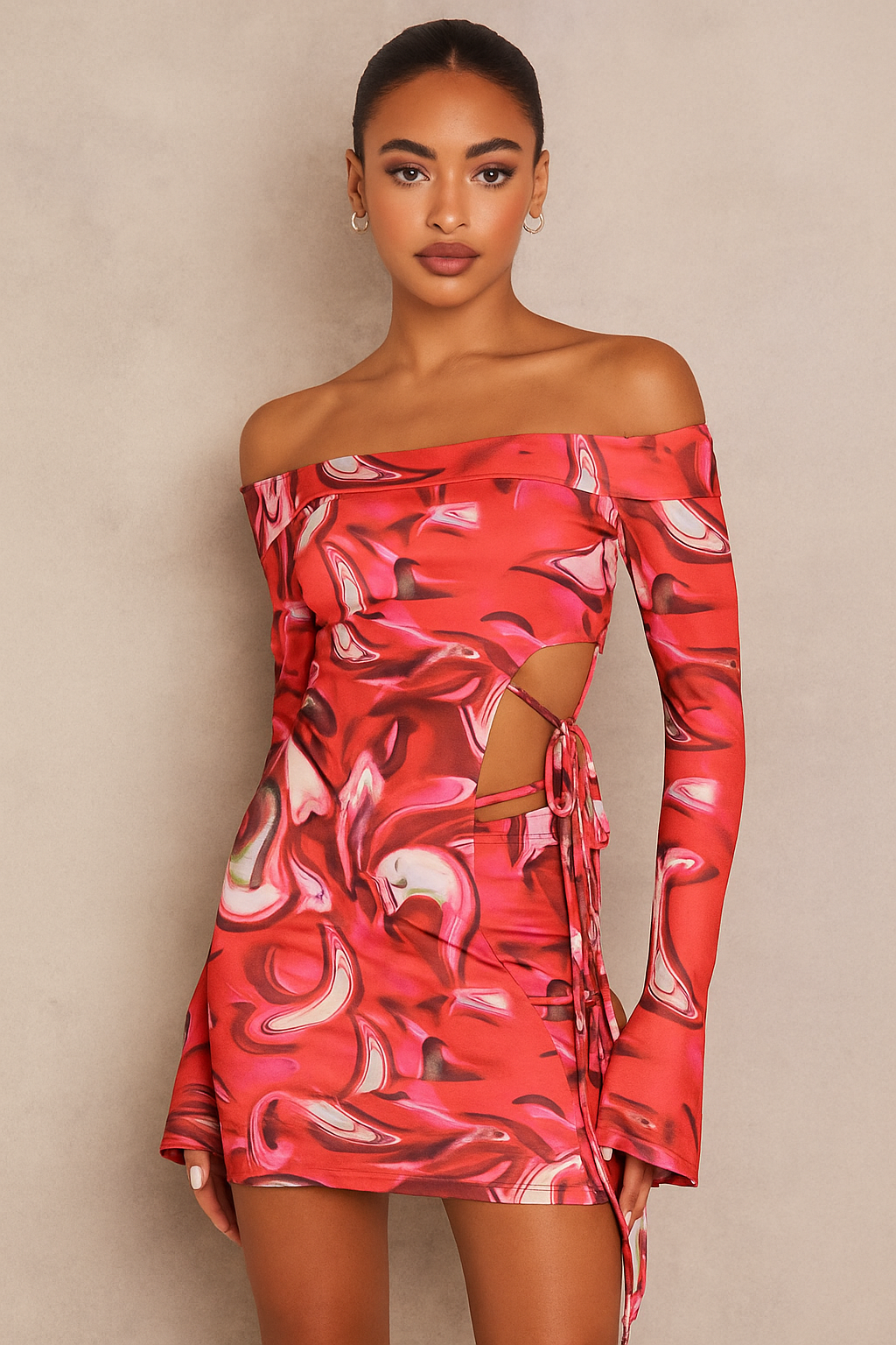 Aurelia™ Long Sleeve Cut Out Top & Skirt Set - Image 1