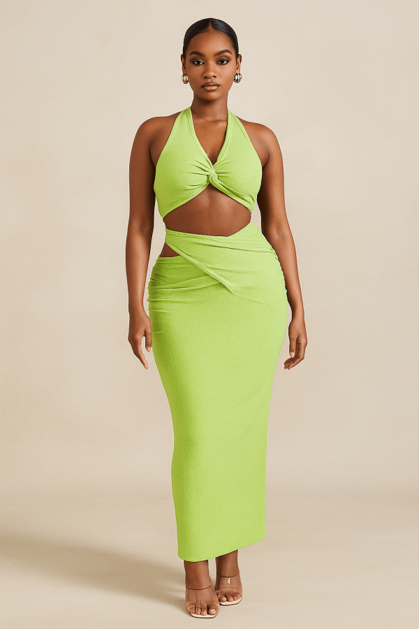 Serenya™ Halter Knot Top & Maxi Skirt Set