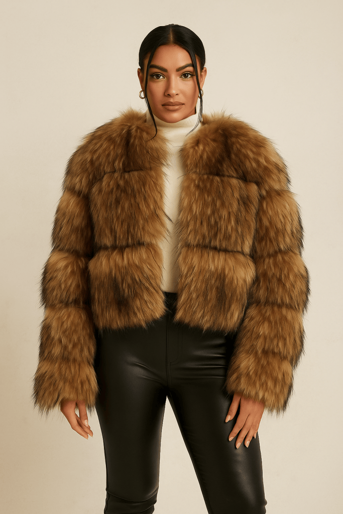 Celestia™ Brown Fur Coat