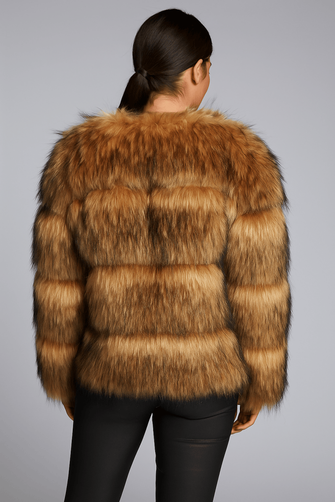 Celestia™ Brown Fur Coat
